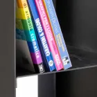 Porta registro de madera moderno interior negro con estantes Made in Italy - Cauro1 viadurini