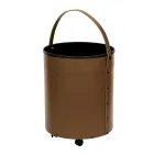 Leñero redondo en ecopiel con ruedas Made in Italy - Chameleon viadurini