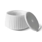 Soporte de almacenamiento a rayas de mármol blanco de Carrara o diseño Portoro negro a rayas - El Cairo viadurini