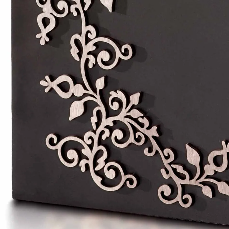 Paragüero moderno y elegante de diseño rectangular en madera decorada - Dekoro viadurini