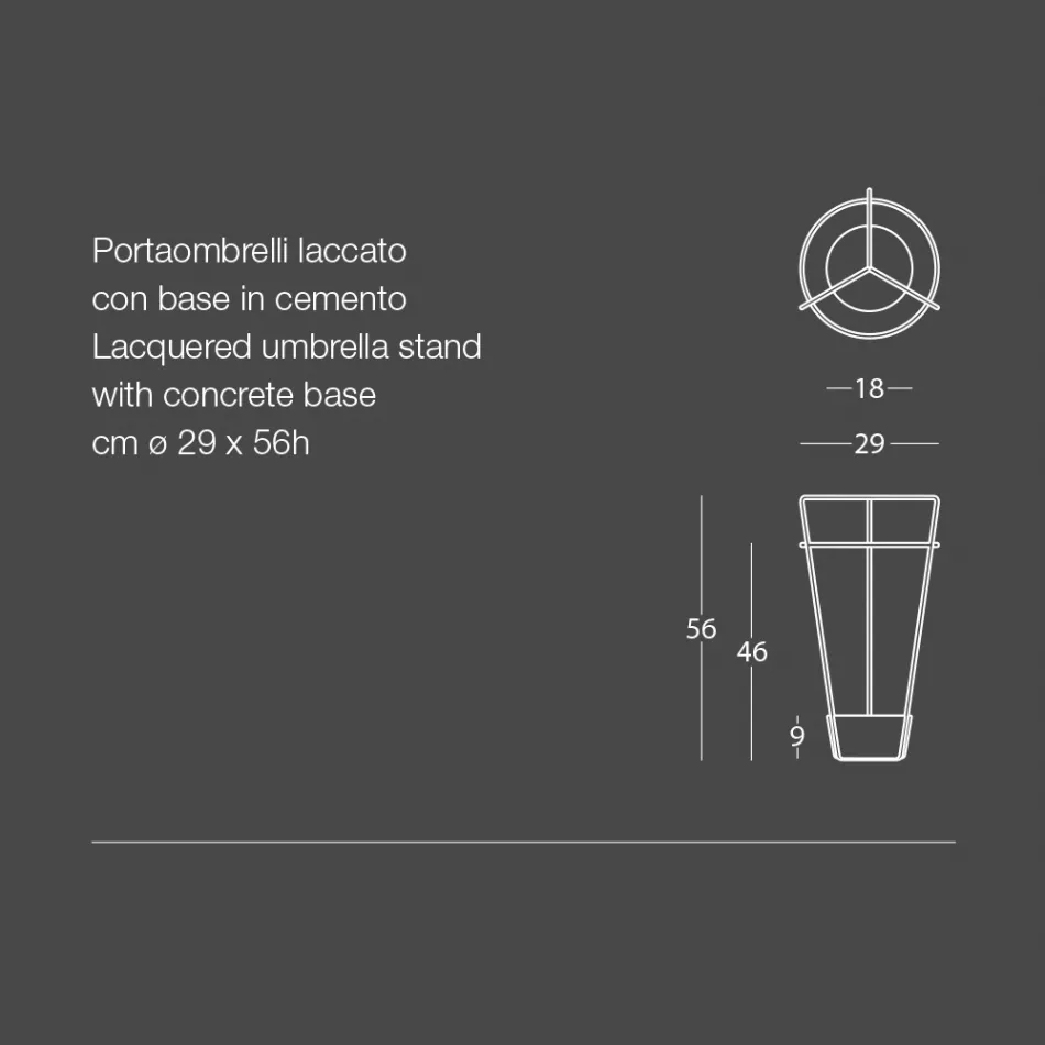 Paragüero en metal coloreado y hormigón de diseño italiano moderno - Rachid viadurini