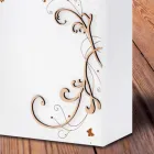 Paragüero elegante y moderno en madera oscura o blanca con decoraciones - Poesía viadurini