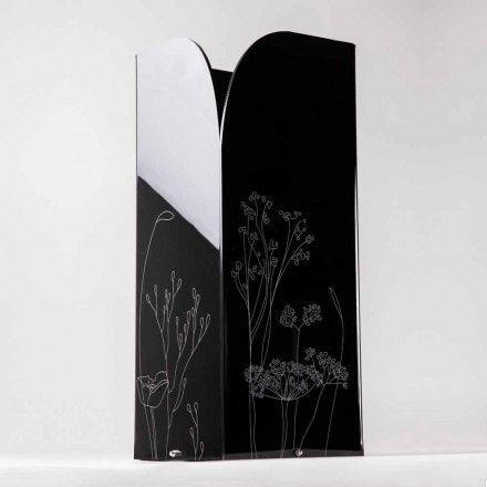 Paragüero moderno en plexiglás negro o transparente con grabado - Florinto viadurini