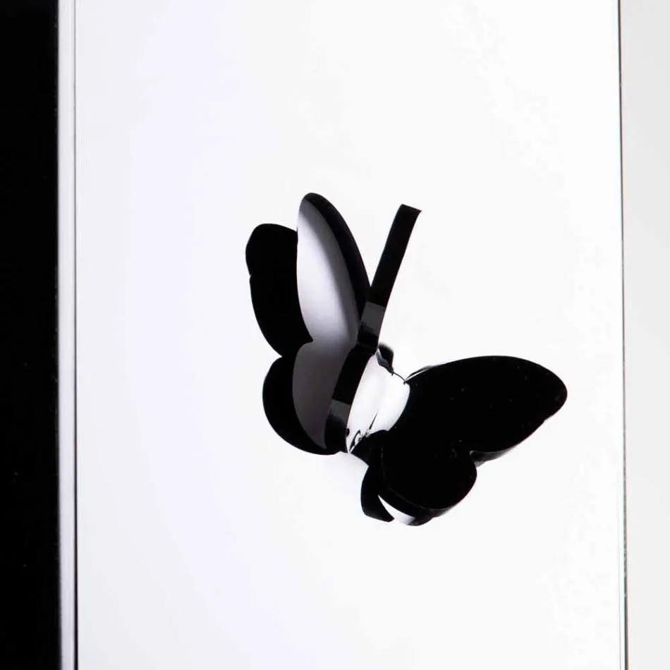 Paragüero de plexiglás negro con grabados y decoraciones en 3D, diseño moderno - Farfo viadurini