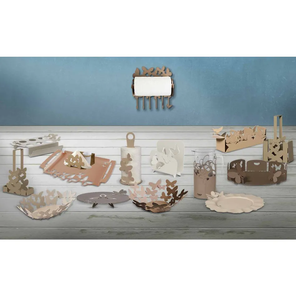 Cubiertos de mesa modernos en hierro, hecho a mano, hecho en Italia - Laida viadurini