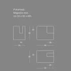 Revistero de suelo de diseño moderno en metal coloreado 7 acabados - Imane viadurini