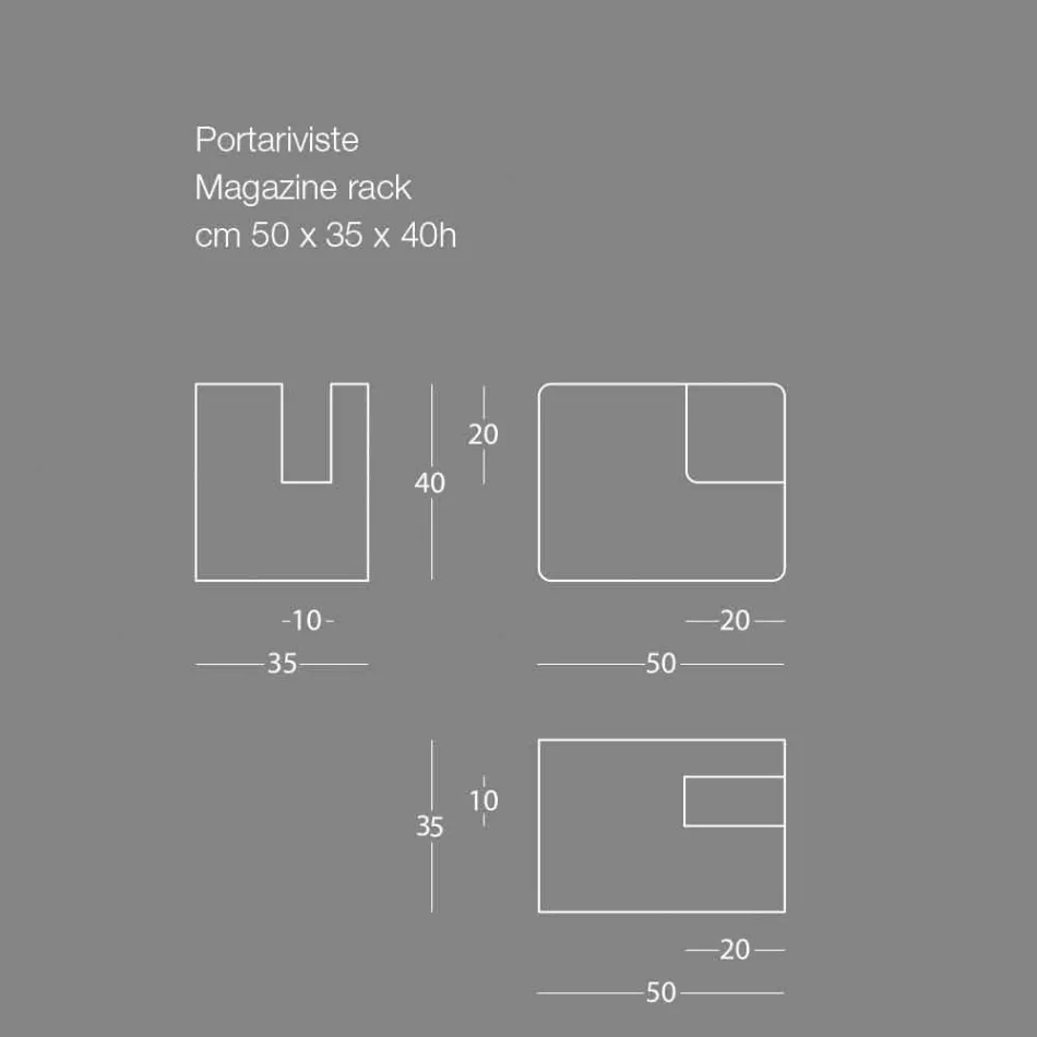 Revistero de suelo de diseño moderno en metal coloreado 7 acabados - Imane viadurini