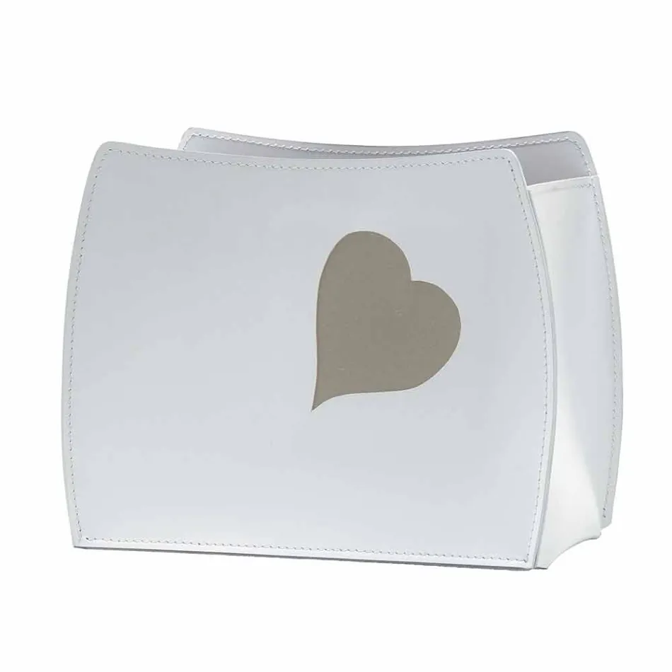 Revistero de diseño en cuero con diseño moderno de Beatrice. viadurini