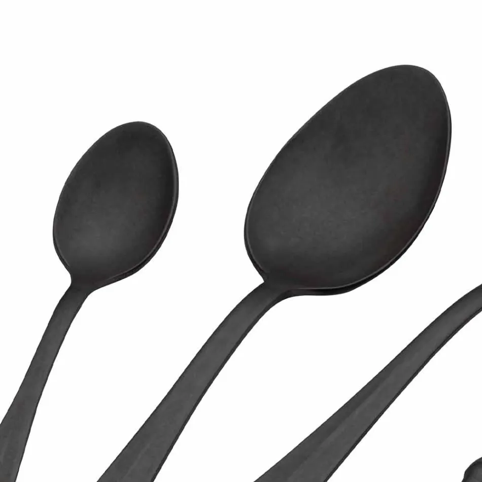 Cubiertos de acero de diseño de lujo con efecto de color vintage 24 piezas - Tigger viadurini