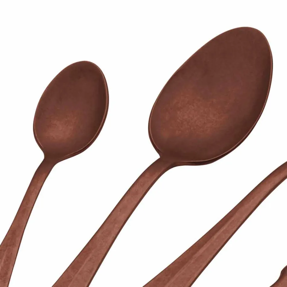 Cubiertos de acero de diseño de lujo con efecto de color vintage 24 piezas - Tigger viadurini