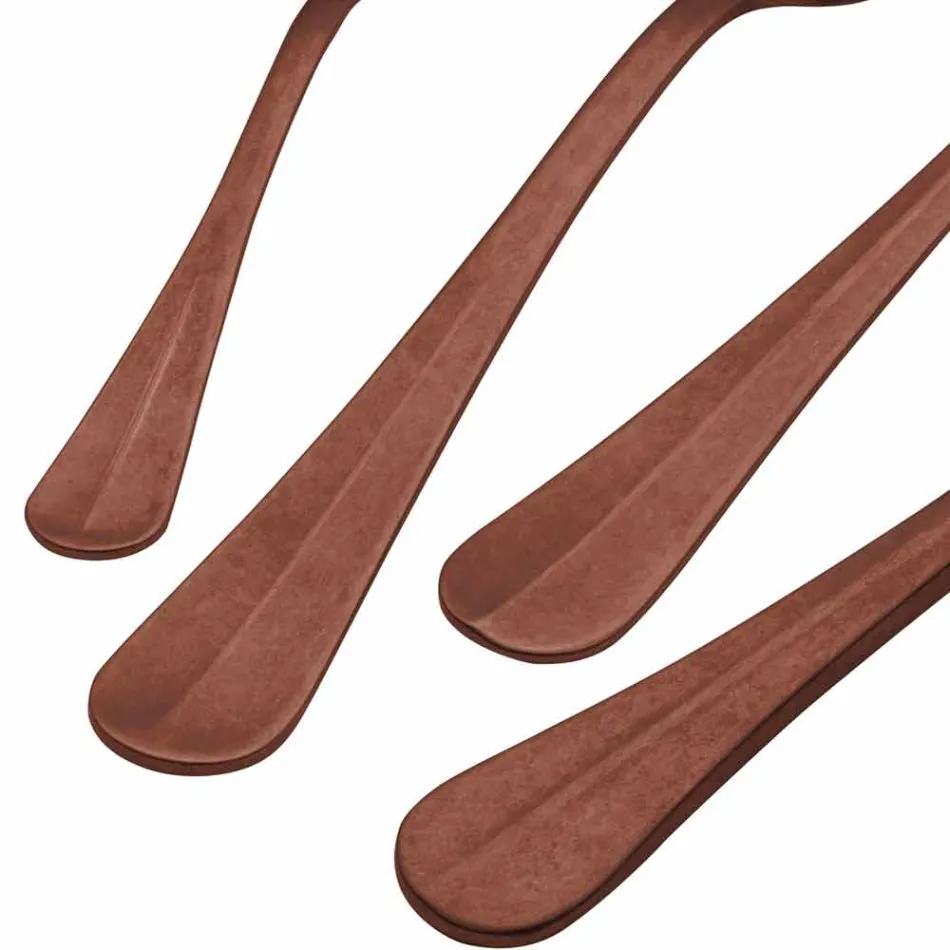 Cubiertos de acero de diseño de lujo con efecto de color vintage 24 piezas - Tigger viadurini