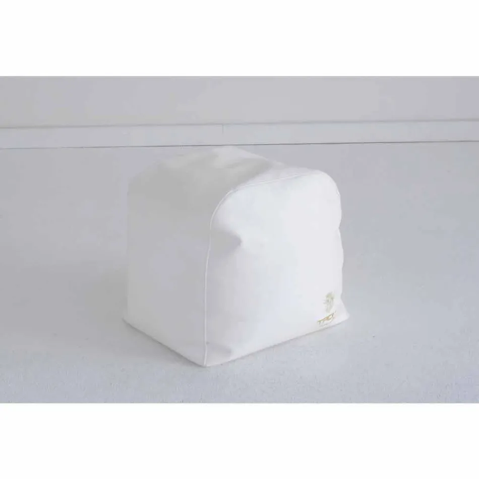 Puf de diseño Cloud Trona en ecopiel náutico blanco fabricado en Italia viadurini