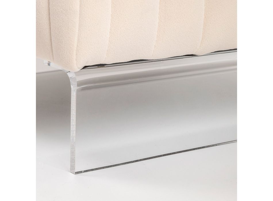 Puf con asiento de tela y pies de plexiglás Made in Italy - Pato Donald viadurini