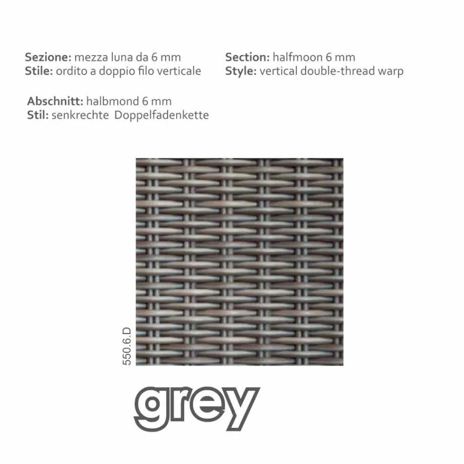 Puf moderno exterior en color gris-marrón Jaco polietileno, hecho a mano viadurini