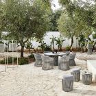 Puf de jardín con cesta de aluminio y tejido - Tibidabo by Varaschin viadurini