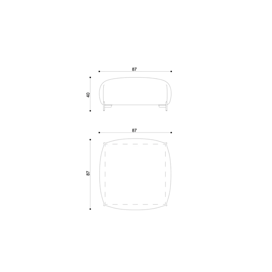 Puf de Jardín Acolchado y Revestido en Tela Made in Italy - Butter viadurini