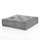 Puf étnico cuadrado en tela de patchwork o terciopelo - fibra viadurini