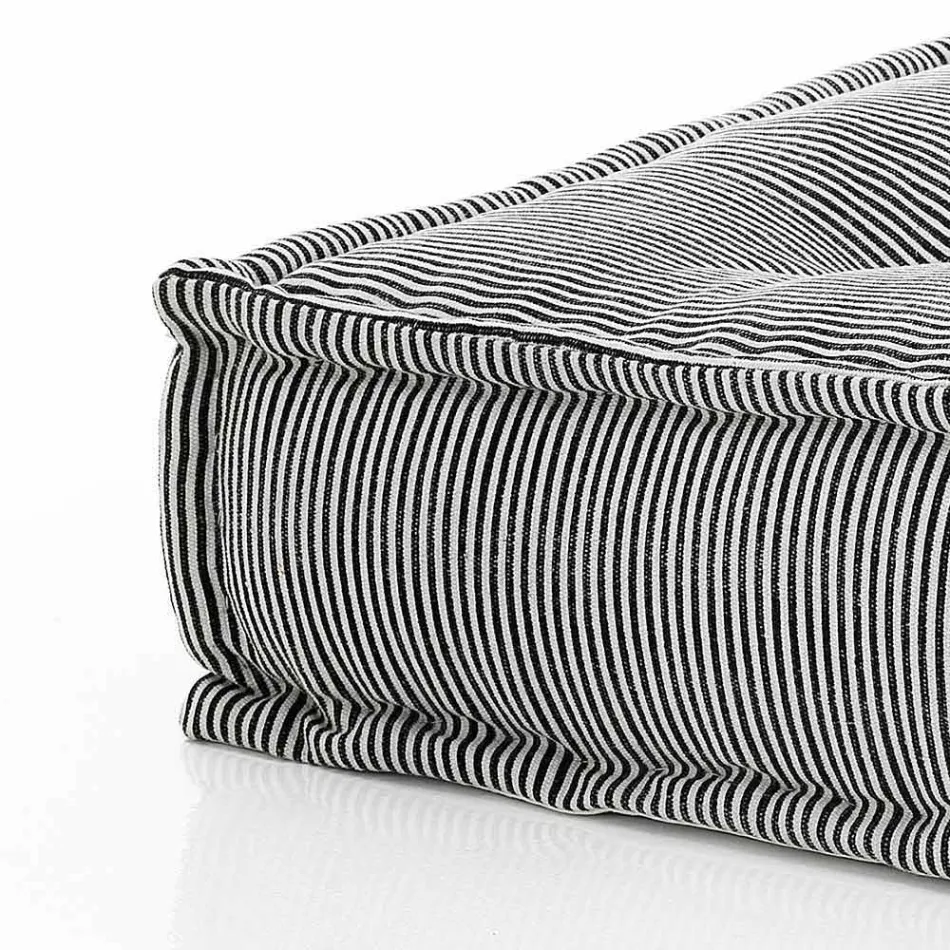 Puf étnico cuadrado en tela de patchwork o terciopelo - fibra viadurini