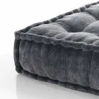 Puf étnico cuadrado en tela de patchwork o terciopelo - fibra viadurini