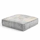 Puf étnico cuadrado en tela de patchwork o terciopelo - fibra viadurini