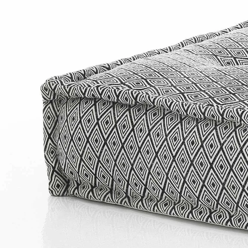 Puf étnico cuadrado en tela de patchwork o terciopelo - fibra viadurini