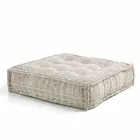 Puf étnico cuadrado en tela de patchwork o terciopelo - fibra viadurini