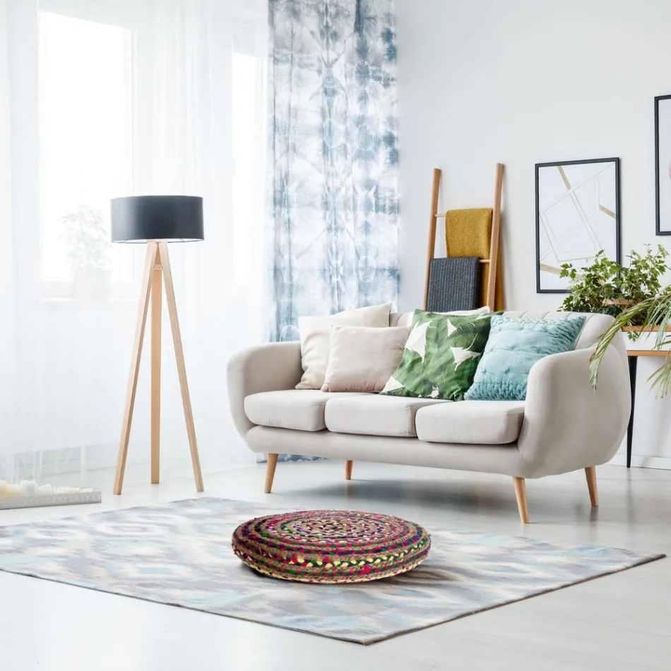 Puf de Yute y Poliestireno de 2 Medidas Diferentes - Óxido viadurini