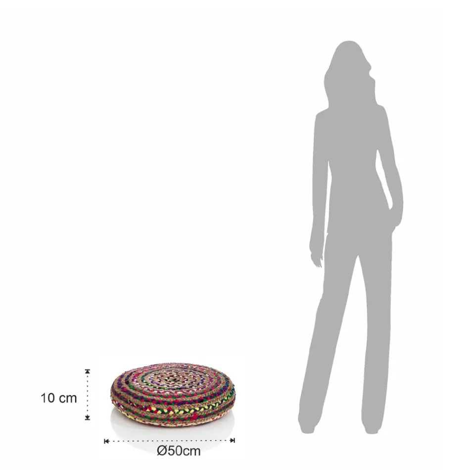 Puf de Yute y Poliestireno de 2 Medidas Diferentes - Óxido viadurini