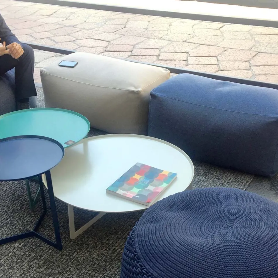 Puf otomano rectangular suave para interior y exterior en tela - Naemi viadurini