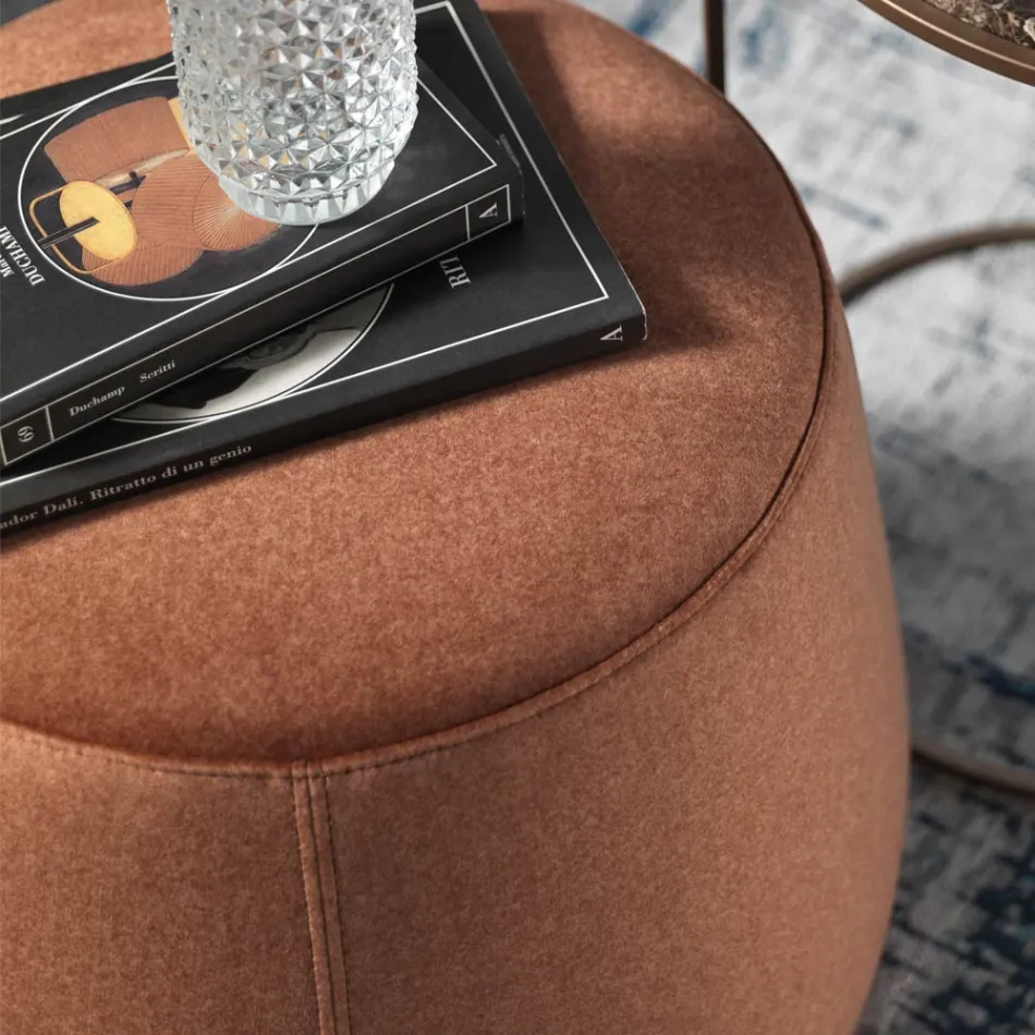 Puf de salón redondo suave en terciopelo de colores 3 tamaños - Evelyne viadurini