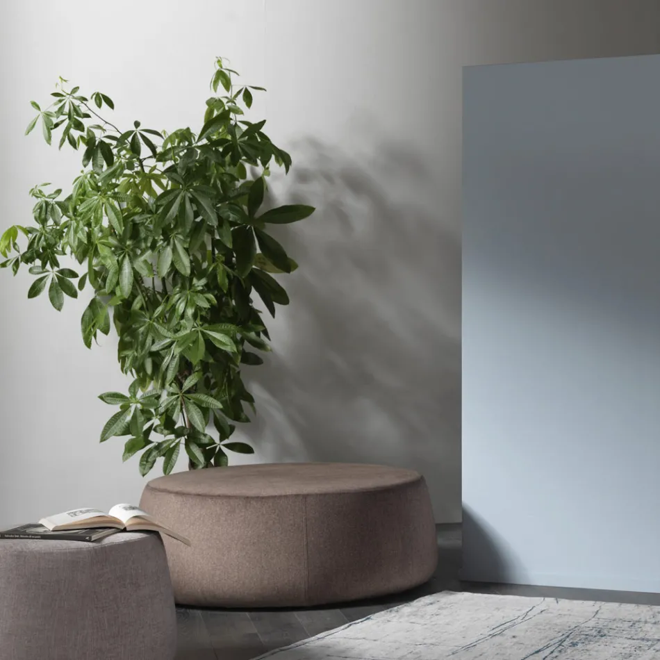 Puf de salón redondo suave en terciopelo de colores 3 tamaños - Evelyne viadurini