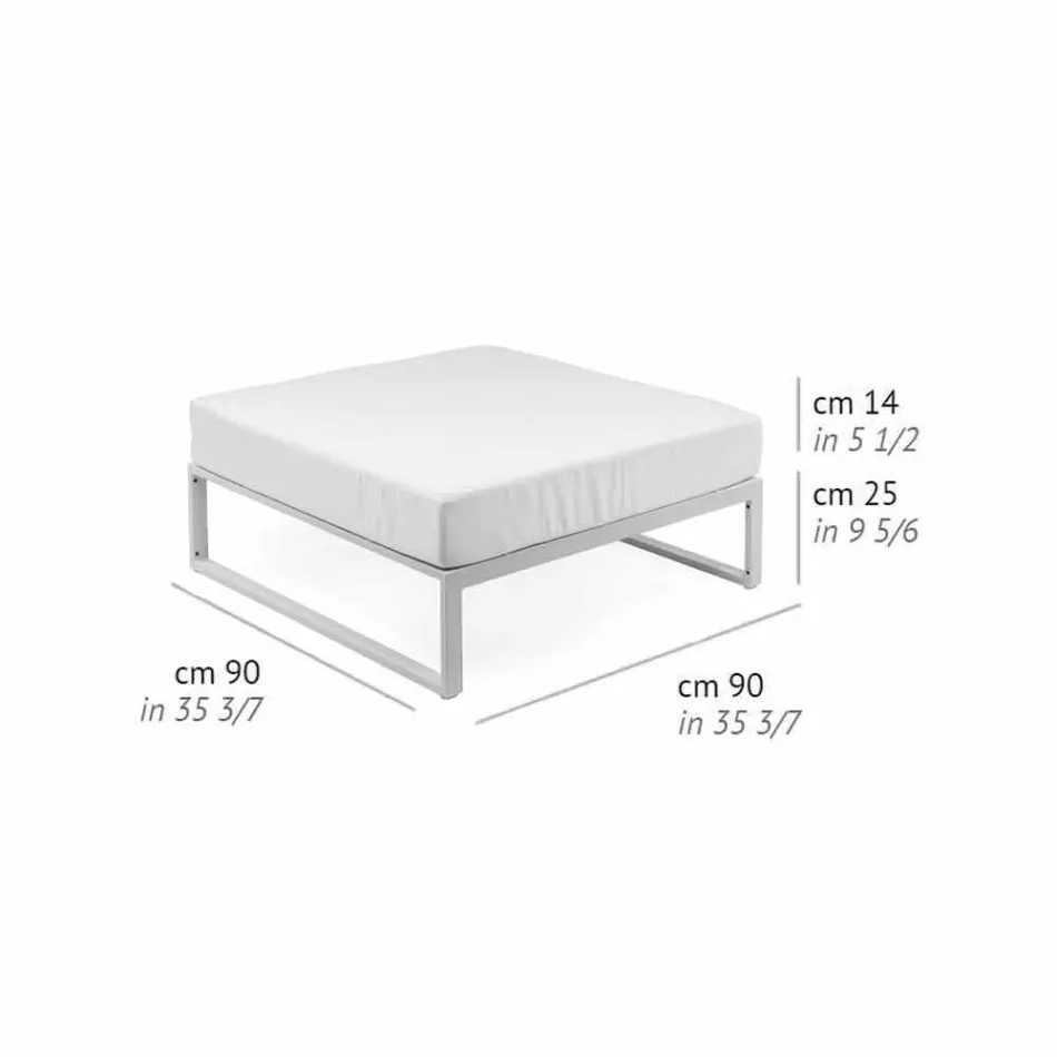 Puf Cuadrado para Exterior Aluminio 3 Acabados Luxury Design - Julie viadurini