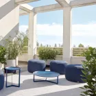 Puf de jardín redondo de polipropileno en 3 colores Made in Italy - Francisco viadurini