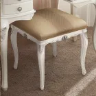 Puf Estilo Clásico en Madera Revestida en Tela Made in Italy - Cambrige viadurini