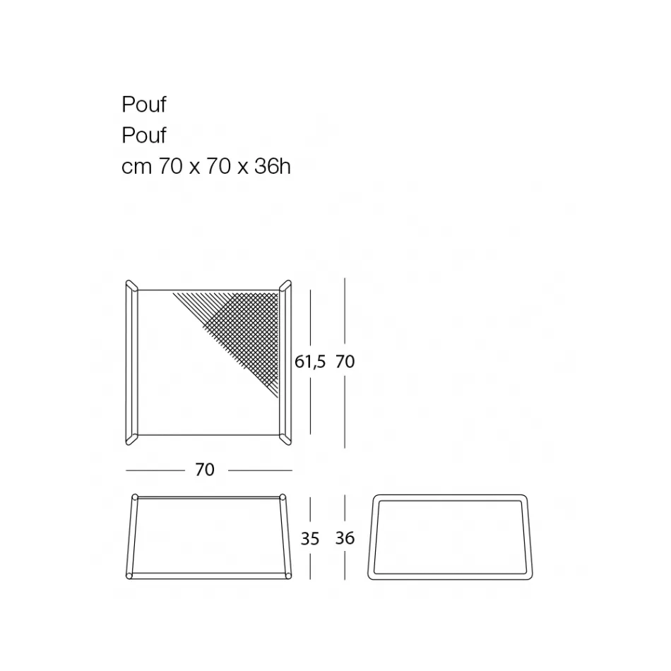 Mesa de centro tipo puf para jardín de diseño en metal coloreado Made in Italy - Karol viadurini
