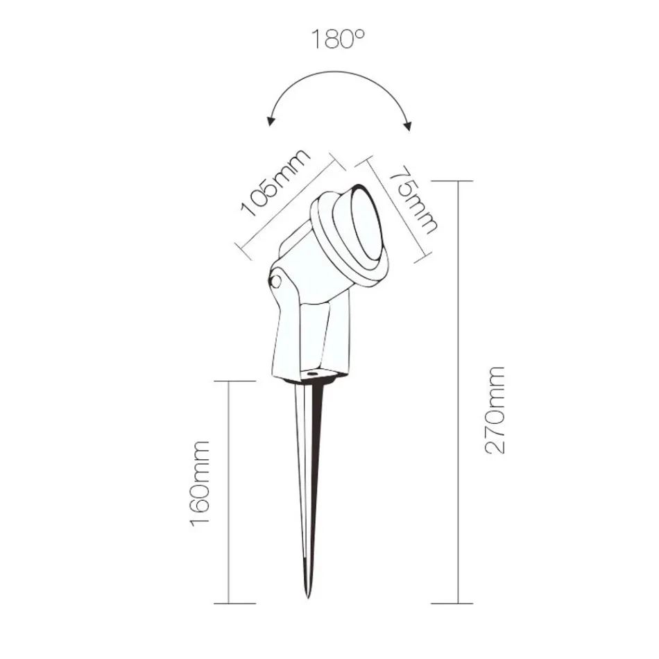Foco Led Exterior Aluminio Negro Mate 4 Piezas - Oliver viadurini