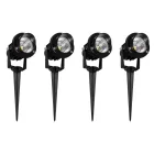 Foco Proyector LED Empotrable en Aluminio Negro Mate 4 Piezas - Obrina viadurini