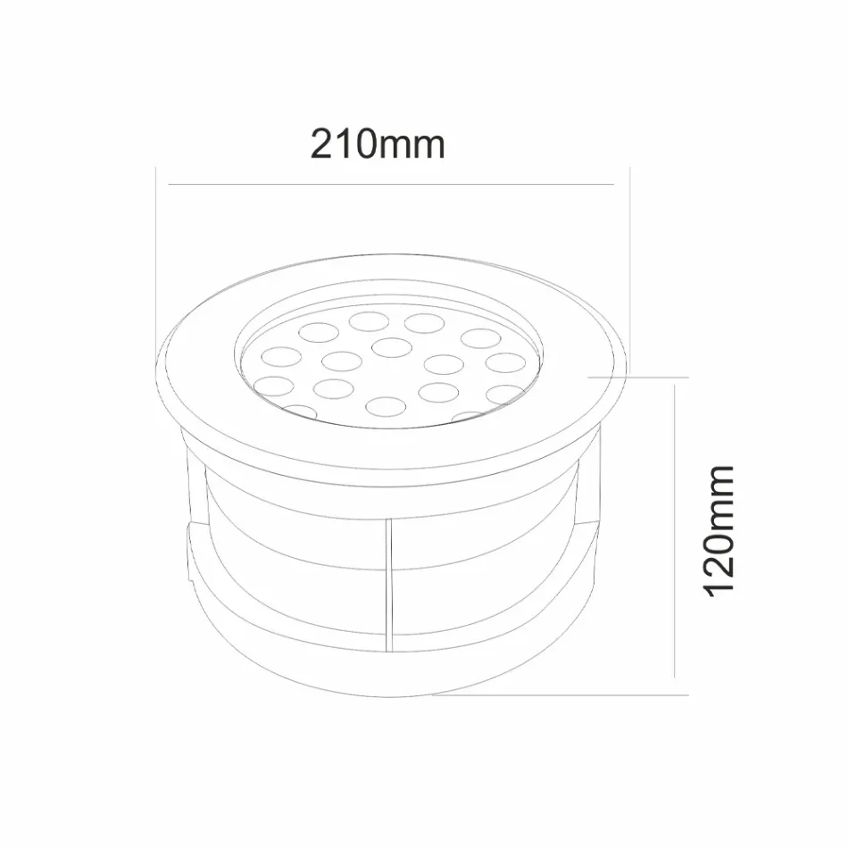Foco de techo redondo con LED para exterior en acero inoxidable - Dakota viadurini