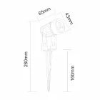 Foco redondo de aluminio de 6 piezas con proyector LED para exteriores - Erio viadurini