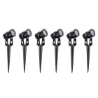 Foco redondo de aluminio de 6 piezas con proyector LED para exteriores - Erio viadurini