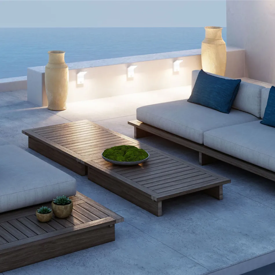 Proyector LED de aluminio para exteriores con sensor de movimiento - Nerea viadurini