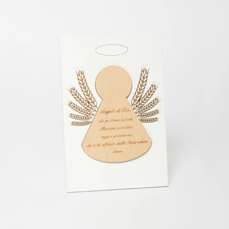 Cuadro pequeño que representa un angelito con mazorcas de maíz Made in Italy - Greta viadurini