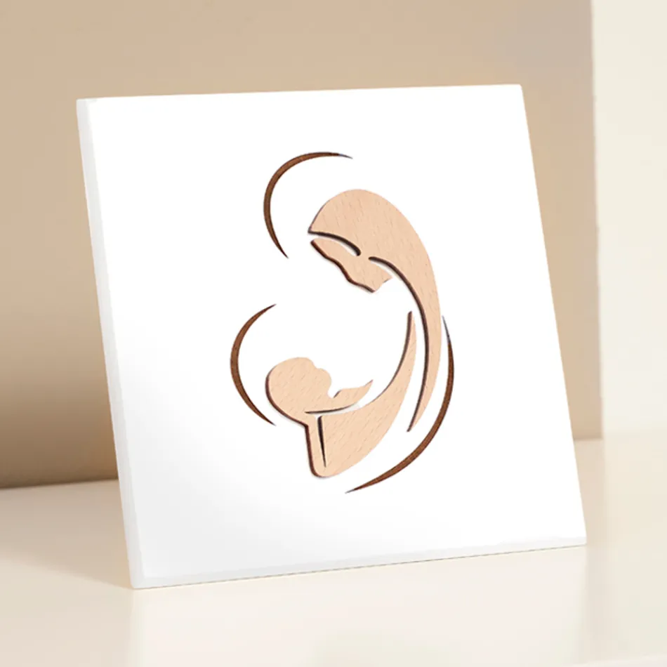 Imagen de María y el Niño Jesús grabada con láser Made in Italy - Nigella viadurini