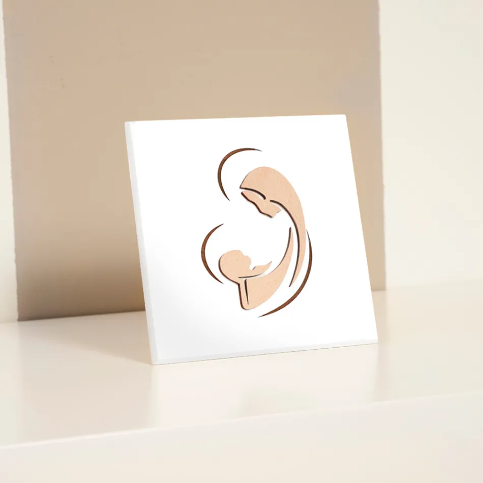 Imagen de María y el Niño Jesús grabada con láser Made in Italy - Nigella viadurini