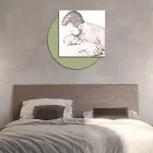 Cuadro de madera con estampado de padre besando a su hijo Hecho en Italia - Bélgica viadurini