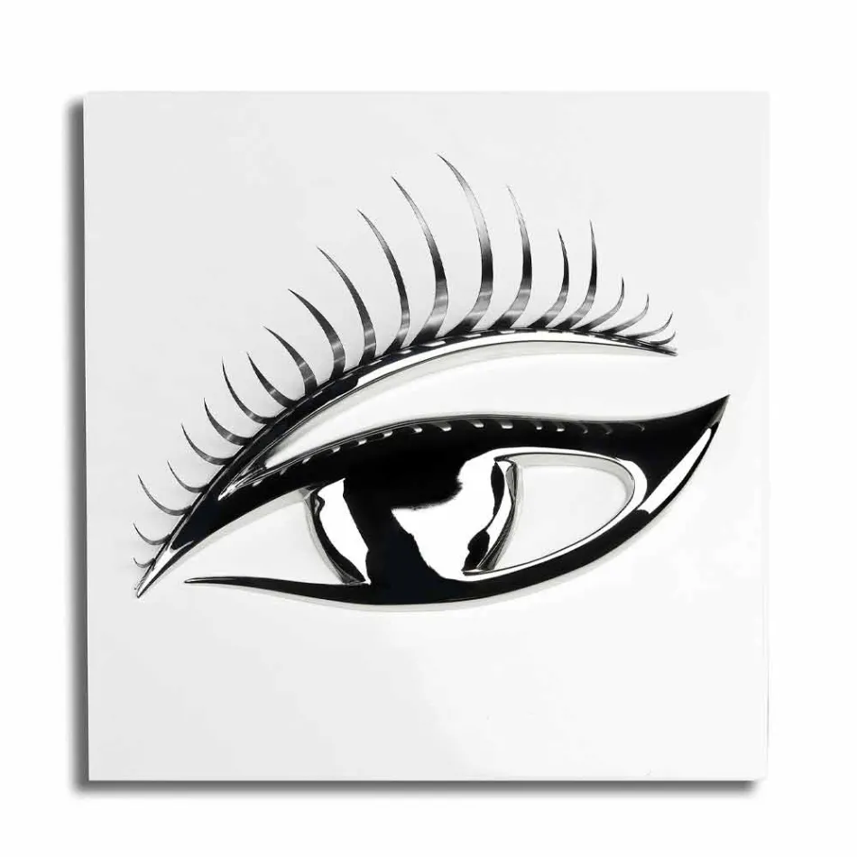 Marco artesanal moderno en madera, acero y resina Made in Italy - Ojo viadurini