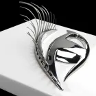 Marco artesanal moderno en madera, acero y resina Made in Italy - Ojo viadurini