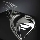 Marco artesanal moderno en madera, acero y resina Made in Italy - Ojo viadurini