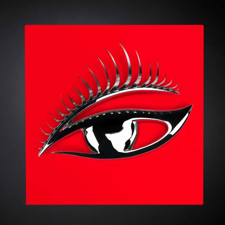 Marco artesanal moderno en madera, acero y resina Made in Italy - Ojo viadurini