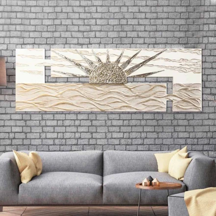 La pintura moderna con doble estructura en forma de L y detalles Dan Resin viadurini